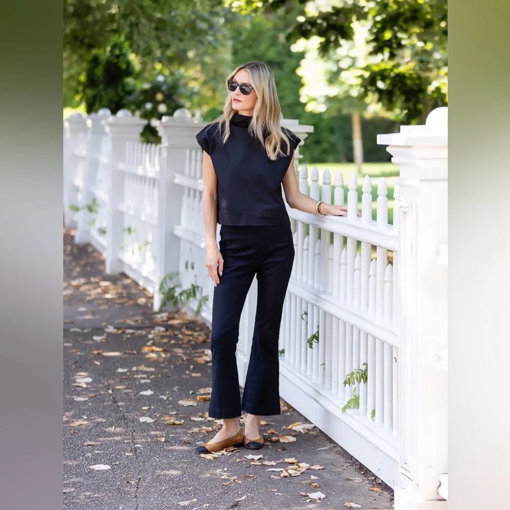 NWT Julia Amory Bell Pant Twill in Black, Size Large - Picture 3 of 14